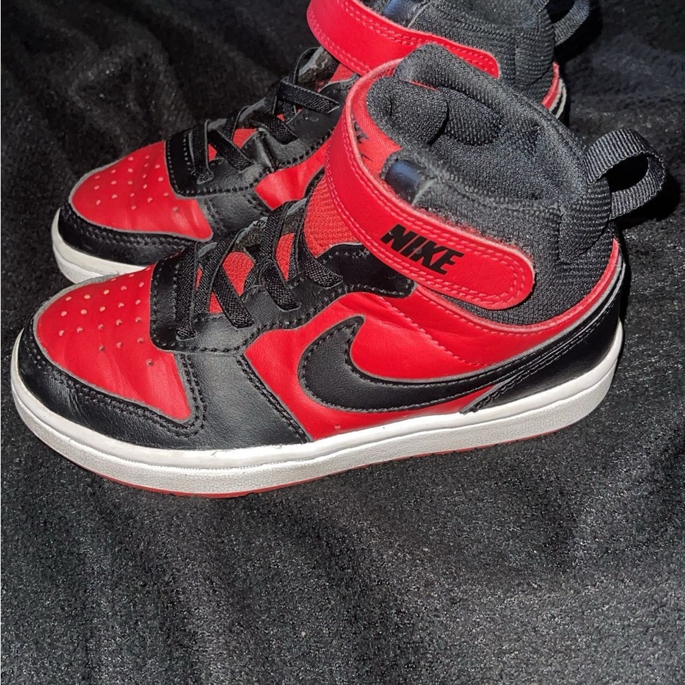 Nike Kids Black and Red High-Top Sneakers